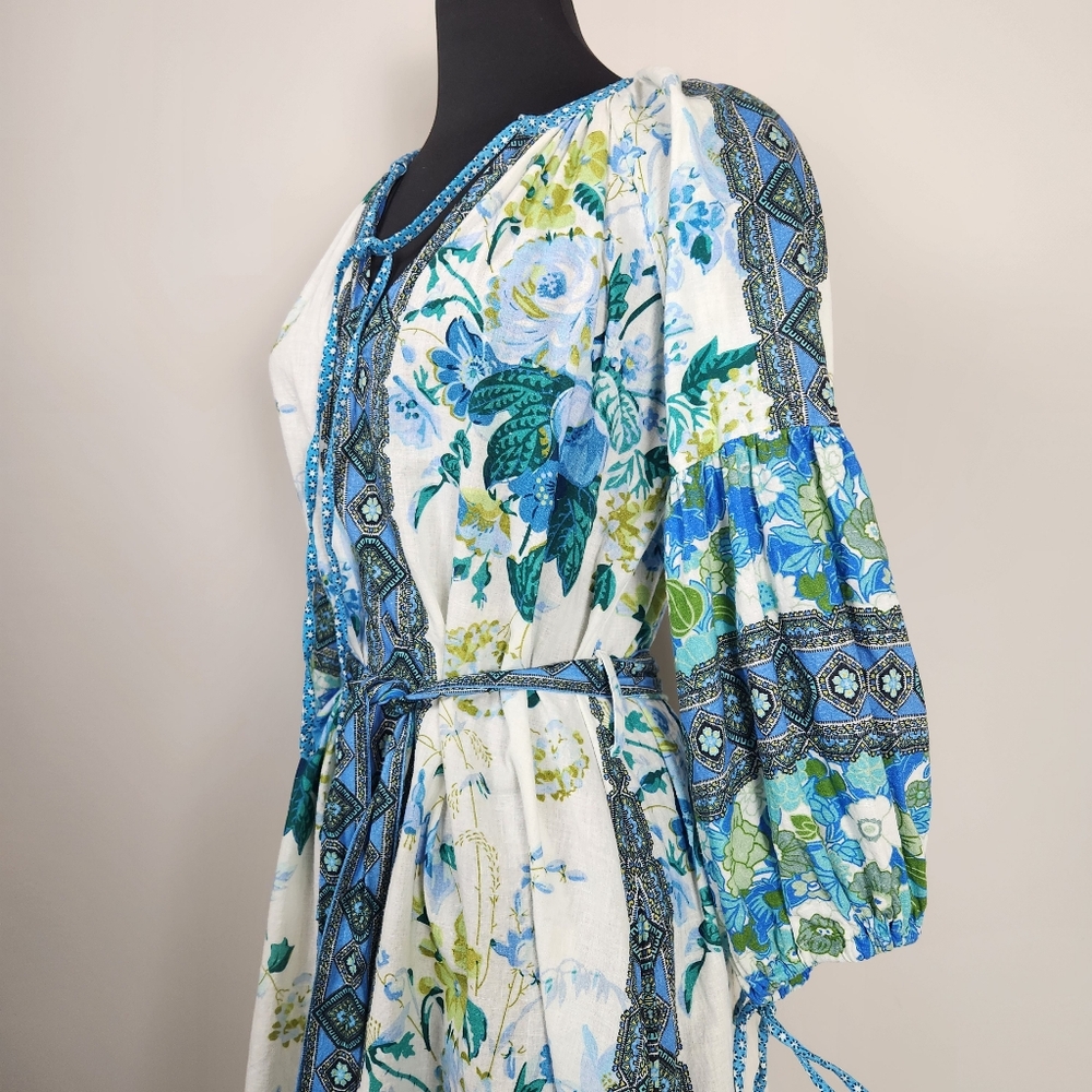 Floral Blue Midi Dress - Picture 5 of 14